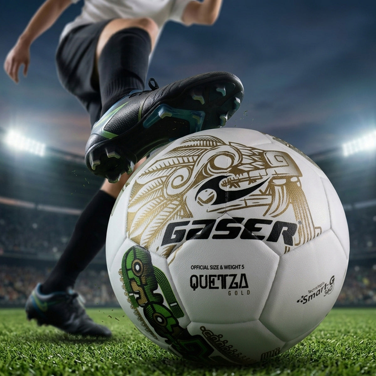 Balón de Fútbol Gaser Quetza Gold No. 5 | Tamaño Oficial | Entrenamiento y Partido