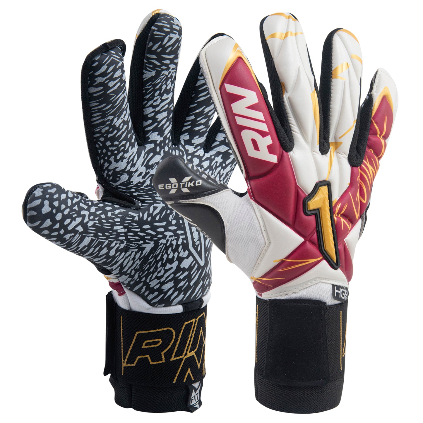 Guantes de Portero Rinat Egotiko X Prime | Corte híbrido Evo Cut | Látex HG+ Next | Vino