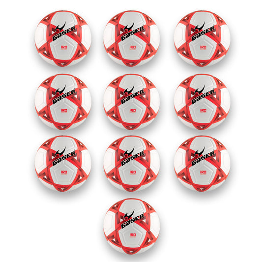 Gaser Paquete 10 Balones de Fútbol 4 y No. 5 | Modelos Variados | Entrenamiento y Competencia | Tamaño y Peso Oficial (IRO Rojo, 4)