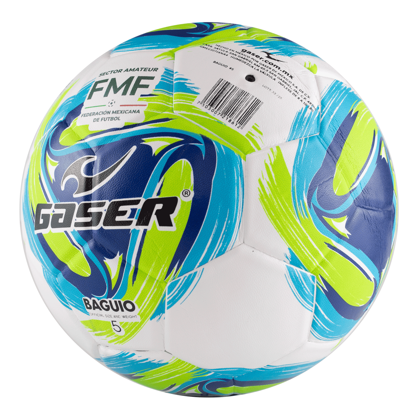 Gaser Balón de Fútbol Baguio No. 5 Laminado | Oficial Tamaño y Peso