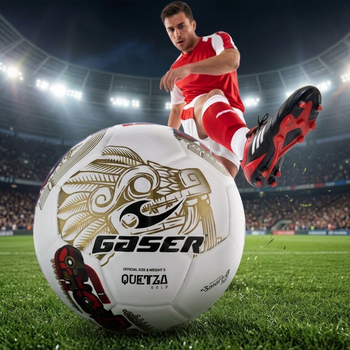 Balón de Fútbol Gaser Quetza Gold No. 5 | Tamaño Oficial | Entrenamiento y Partido