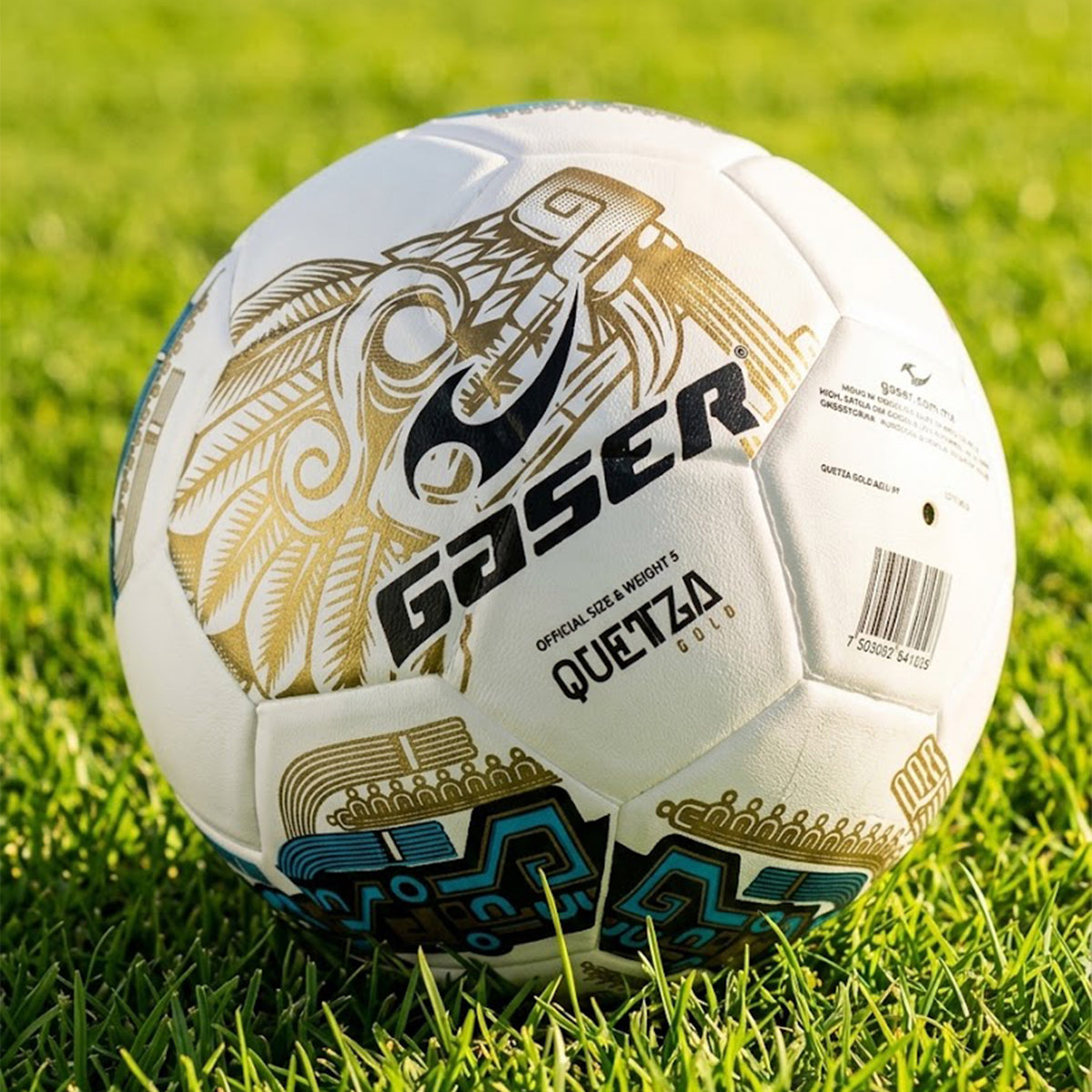 Balón de Fútbol Gaser Quetza Gold No. 5 | Tamaño Oficial | Entrenamiento y Partido