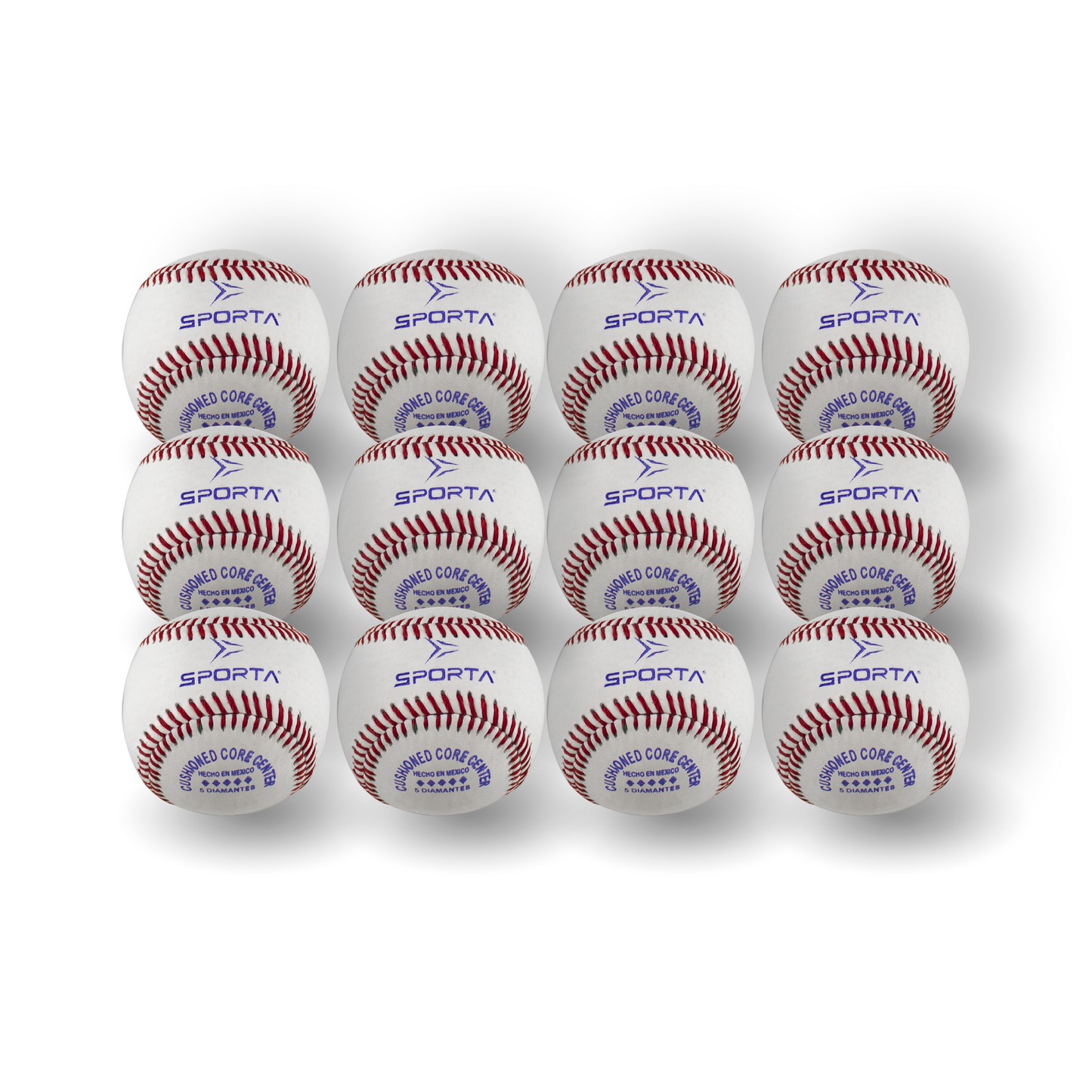 Pelotas de Béisbol 9” Piel de Res | Núcleo de Hule | Entrenamiento y Práctica