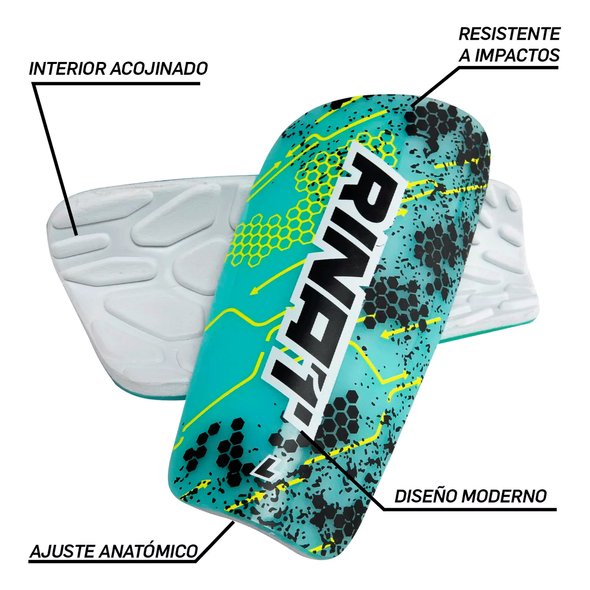 Espinilleras de Fútbol Rinat Atomik | Diseño Anatómico