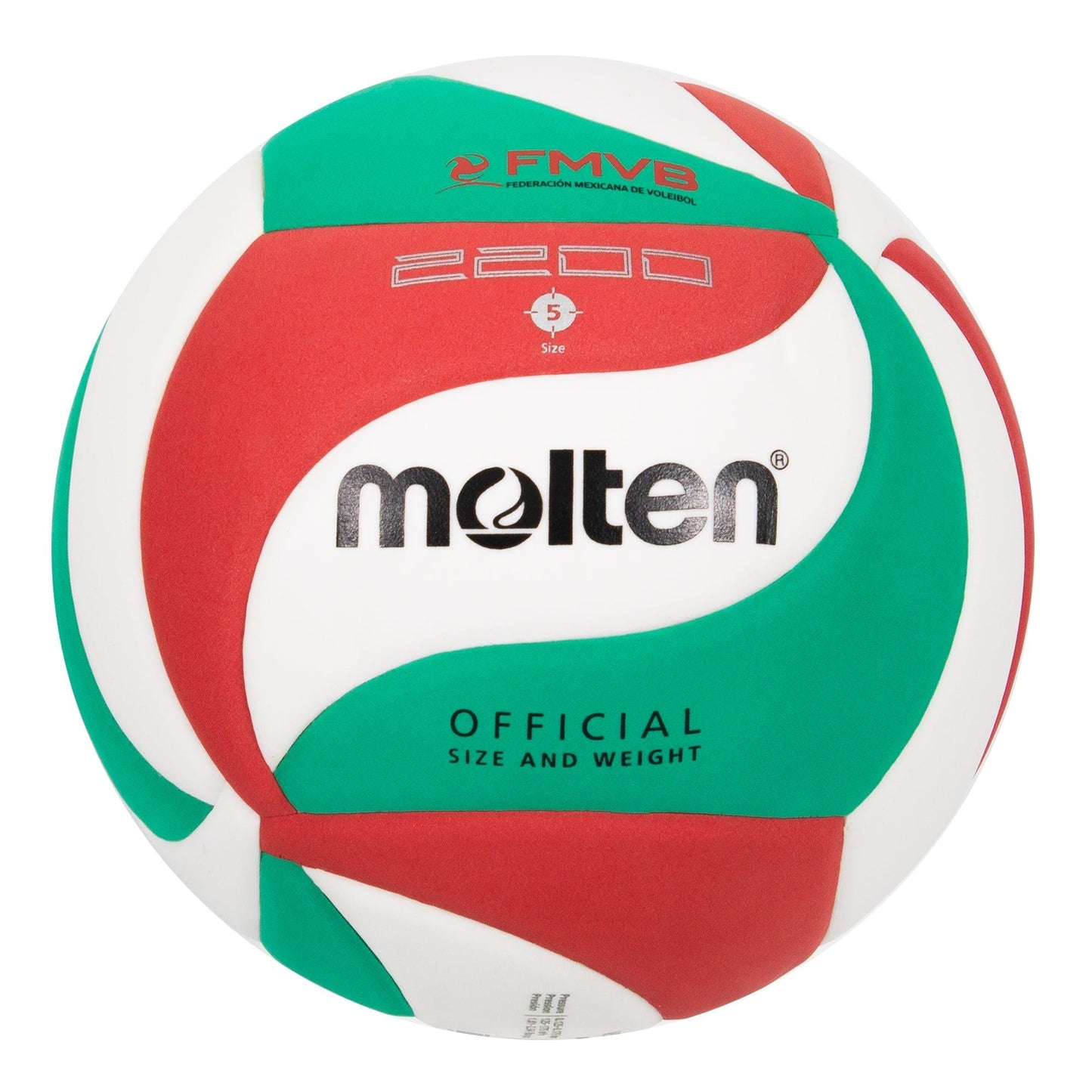 Balón de Voleibol Molten V5M2200 Soft No. 5 | Tricolor | EVA Foam